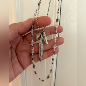 Chan Luu Silver, Stone and Beads Layered Necklace